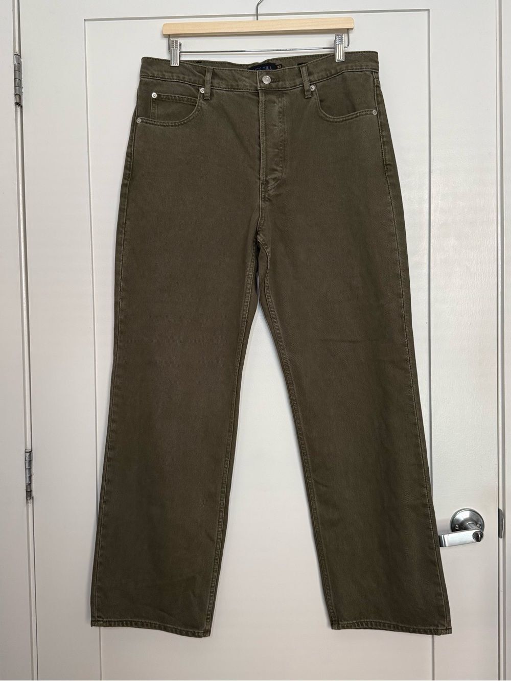 NWOT Alex Mill Jeans Mens 33 Olive Green Relaxed Streight Leg Button Fly Denim